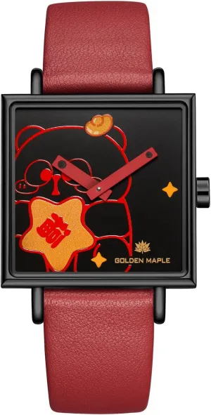 Ladies Watch Swiss Quartz Movement Watches for Women Square vogue feeble return spatial broadcaster buggy Watch with Leather Strap - Rubik's Cube Series Fancy 