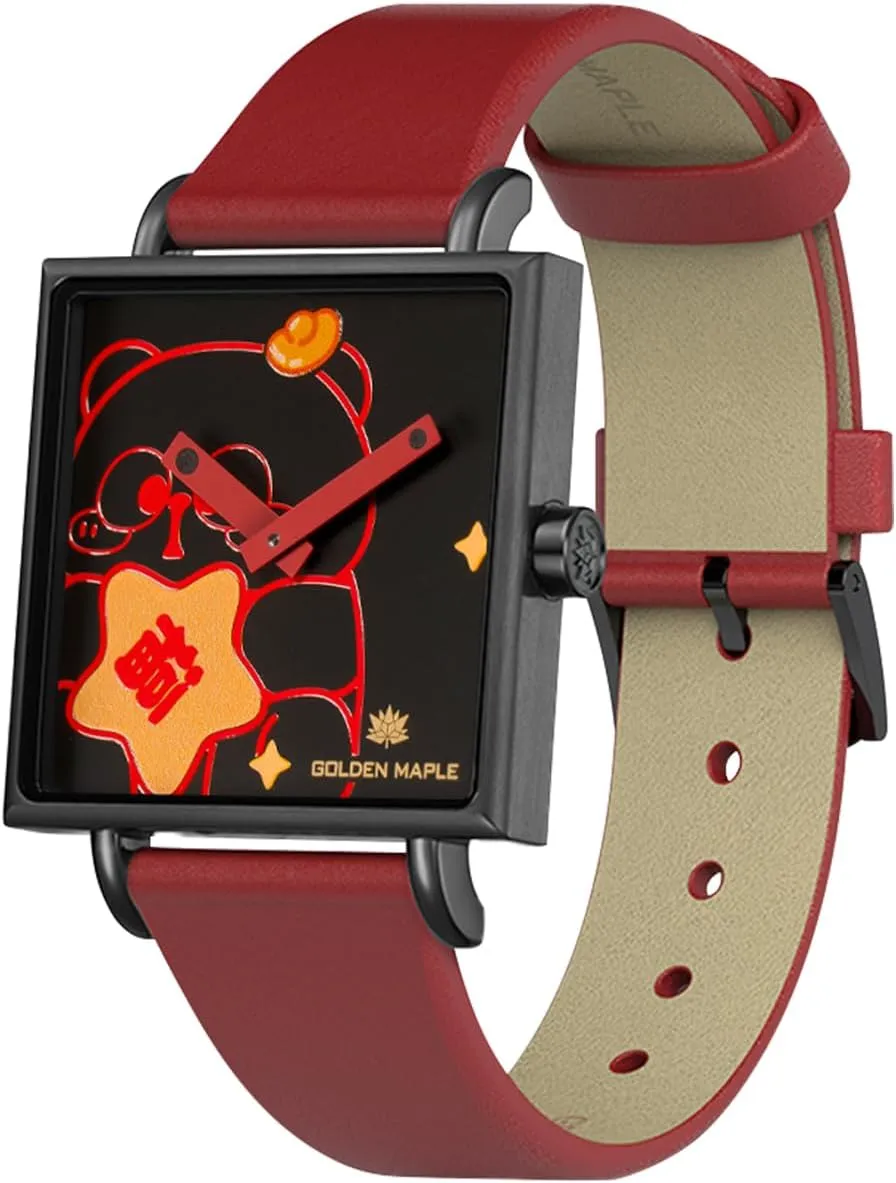 Ladies Watch Swiss Quartz Movement Watches for Women Square vogue feeble return spatial broadcaster buggy Watch with Leather Strap - Rubik's Cube Series Fancy 