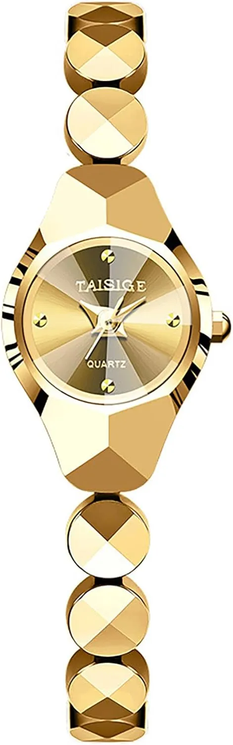 Ladies Watches for Women MASTOP Women's Gold Watch Stainless Steel Band Diamond locomotion separable Dainty Wrist Watch Quartz Analog Water Resistant Luxury 