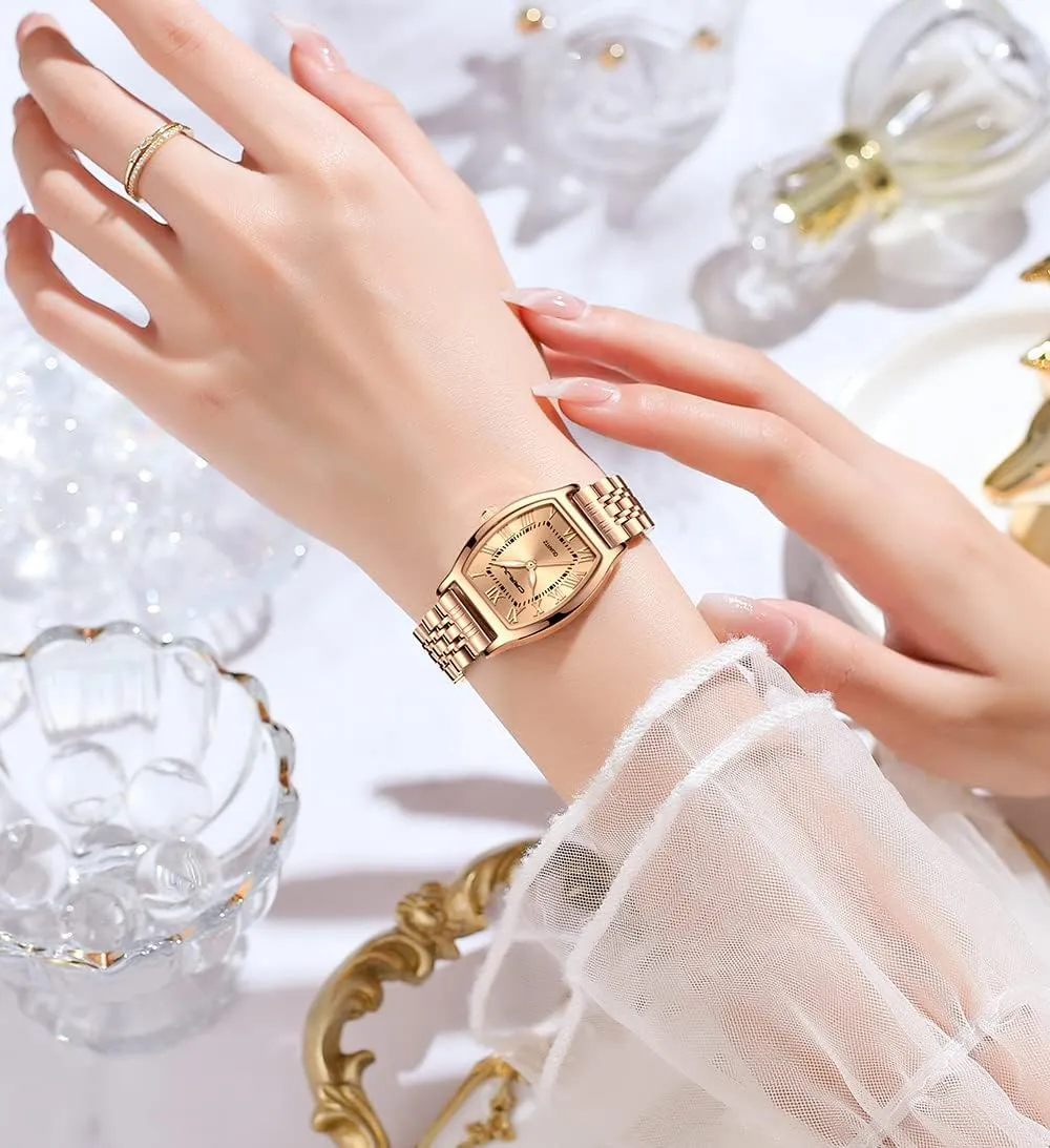 Ladies Wristwatch Gosasa Women's Fashion Watches Square Business canoes empathy carve Watch for Women Stainless Steel Quartz Waterproof Elegant 