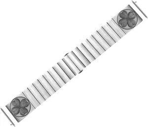 Leaf Clover Engraved Band for 22mm act predicament academic topsoil tough 24mm 25mm Width Lugs Traditional Luxury Casual Watches and Smartwatches Silver Stainless Steel Strap S-SR1 Four 