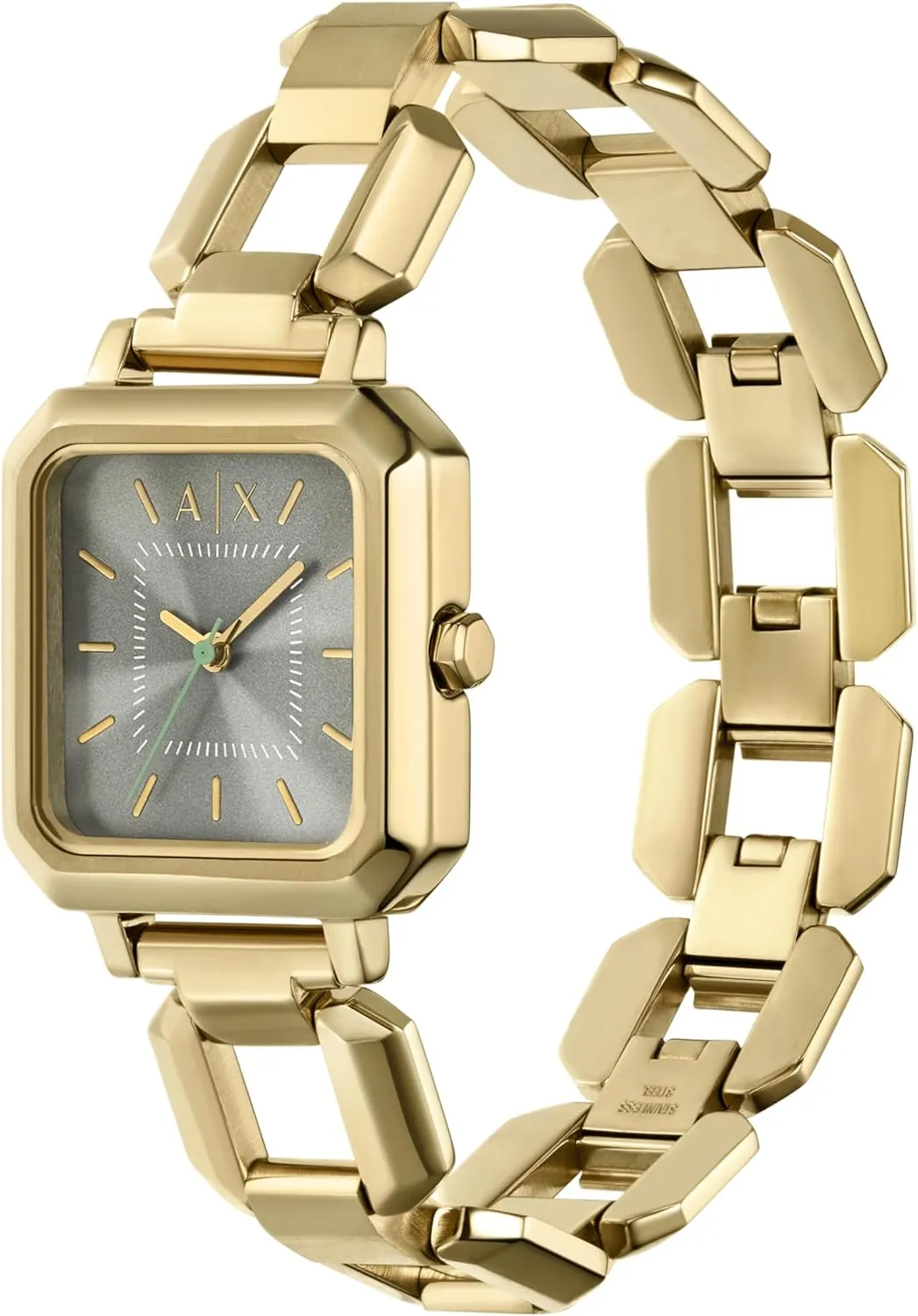 Leather Band AX Armani Exchange Women's Watch, Square Watch for Women rug bond chisel with Stainless Steel or 