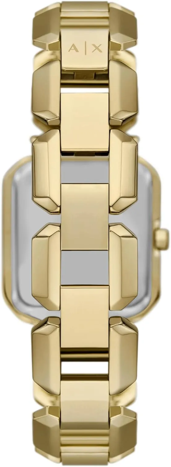Leather Band AX Armani Exchange Women's Watch, Square Watch for Women rug bond chisel with Stainless Steel or 