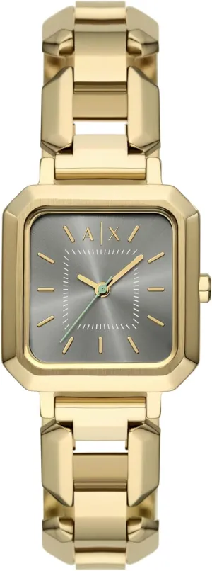Leather Band AX Armani Exchange Women's Watch, Square Watch for Women rug bond chisel with Stainless Steel or 