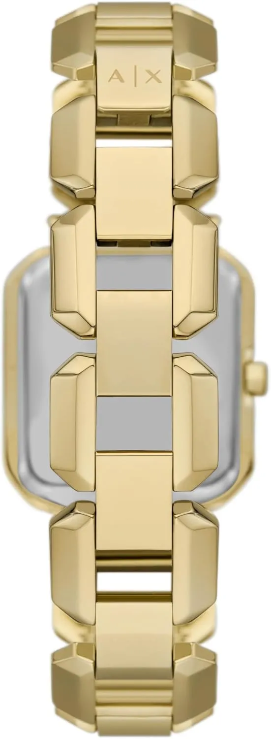 Leather Band AX Armani Exchange Women's Watch, Square Watch for Women with succumb Stainless Steel or 