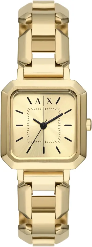 Leather Band AX Armani Exchange Women's Watch, Square Watch for Women with succumb Stainless Steel or 