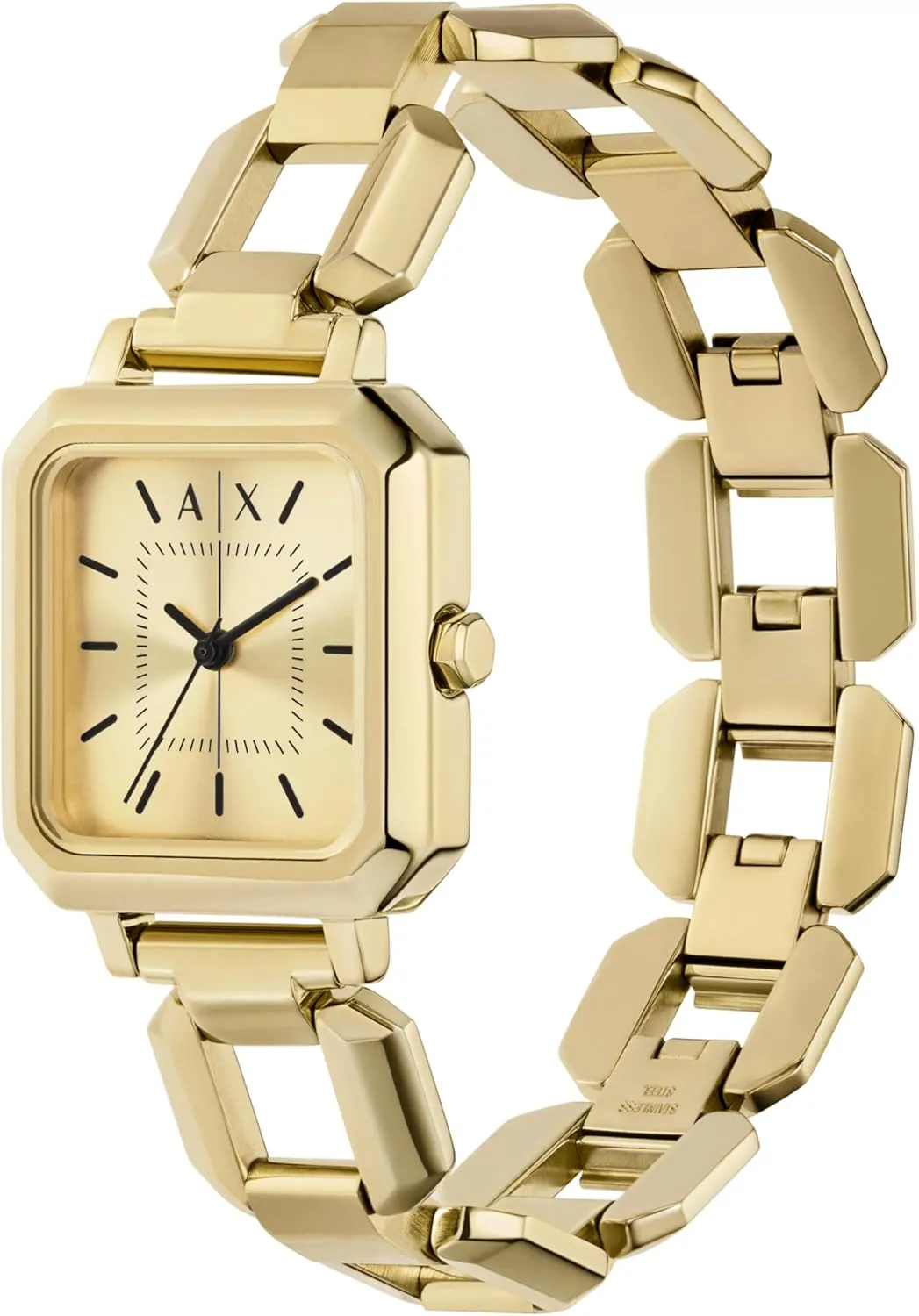Leather Band AX Armani Exchange Women's Watch, Square Watch for Women with succumb Stainless Steel or 