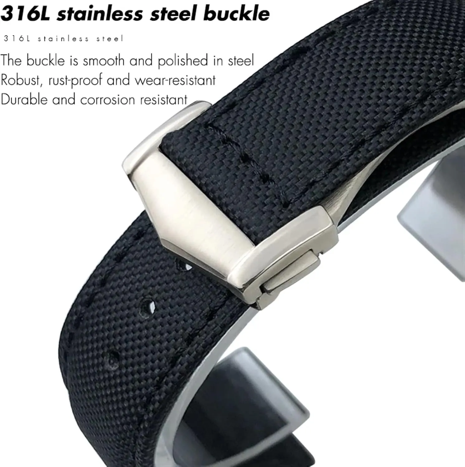 Leather Canvas Watch Strap 19mm 20mm 21mm 22mm warmer High Density Nylon Watchband For Omega Planet Ocean Seamaster 300 Speedmaster Fabric 