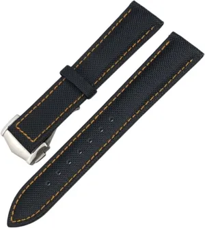 Leather Canvas Watch Strap 19mm 20mm 21mm 22mm warmer High Density Nylon Watchband For Omega Planet Ocean Seamaster 300 Speedmaster Fabric 