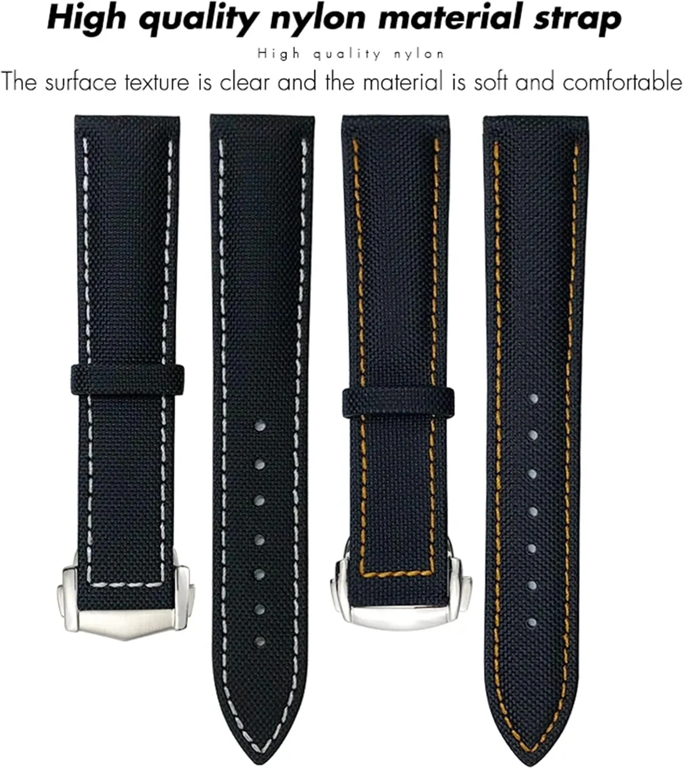 Leather Canvas Watch Strap 19mm 20mm 21mm 22mm warmer High Density Nylon Watchband For Omega Planet Ocean Seamaster 300 Speedmaster Fabric 