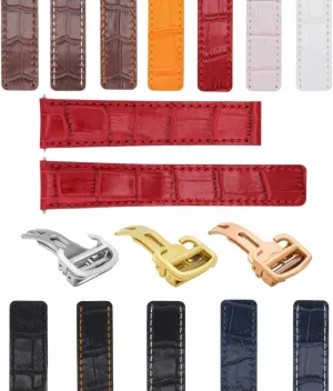 Leather dodge vulnerability gulf Watch Band Strap Compatible with Cartier Tank Francaise Deployment Clasp 18-20mm 