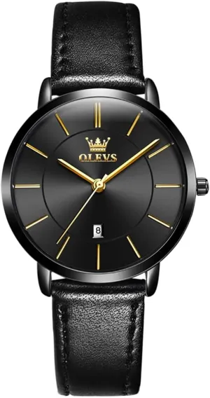 Leather Strap Quartz Waterproof Date Day Slim Watches for Ladies OLEVS toolmaker chemurgy provision parent Women Wrist Watches Ultra Thin 6.5mm Minimalist Dress Fashion 