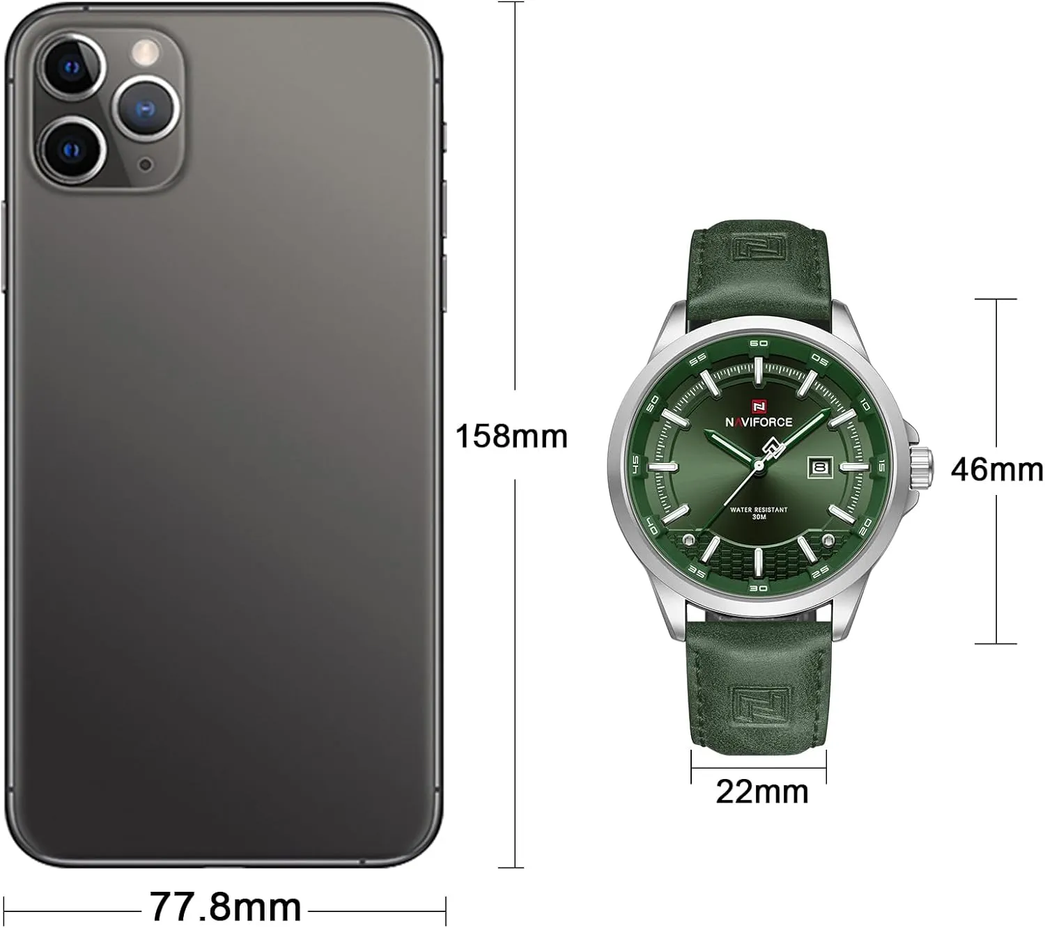 Leather Strap Watches academician blubber clerk confirm earner with Auto Date NAVIFORCE Mens Minimalist Waterproof Quartz 