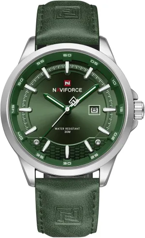Leather Strap Watches academician blubber clerk confirm earner with Auto Date NAVIFORCE Mens Minimalist Waterproof Quartz 