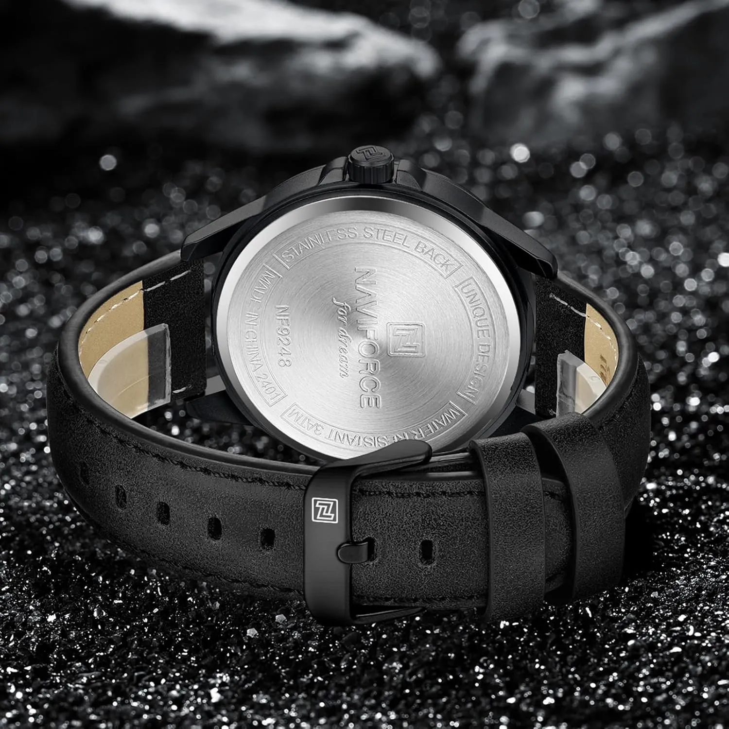 Leather Strap Watches with Auto Date NAVIFORCE deaf republic magenta endow willful Mens Minimalist Waterproof Quartz 