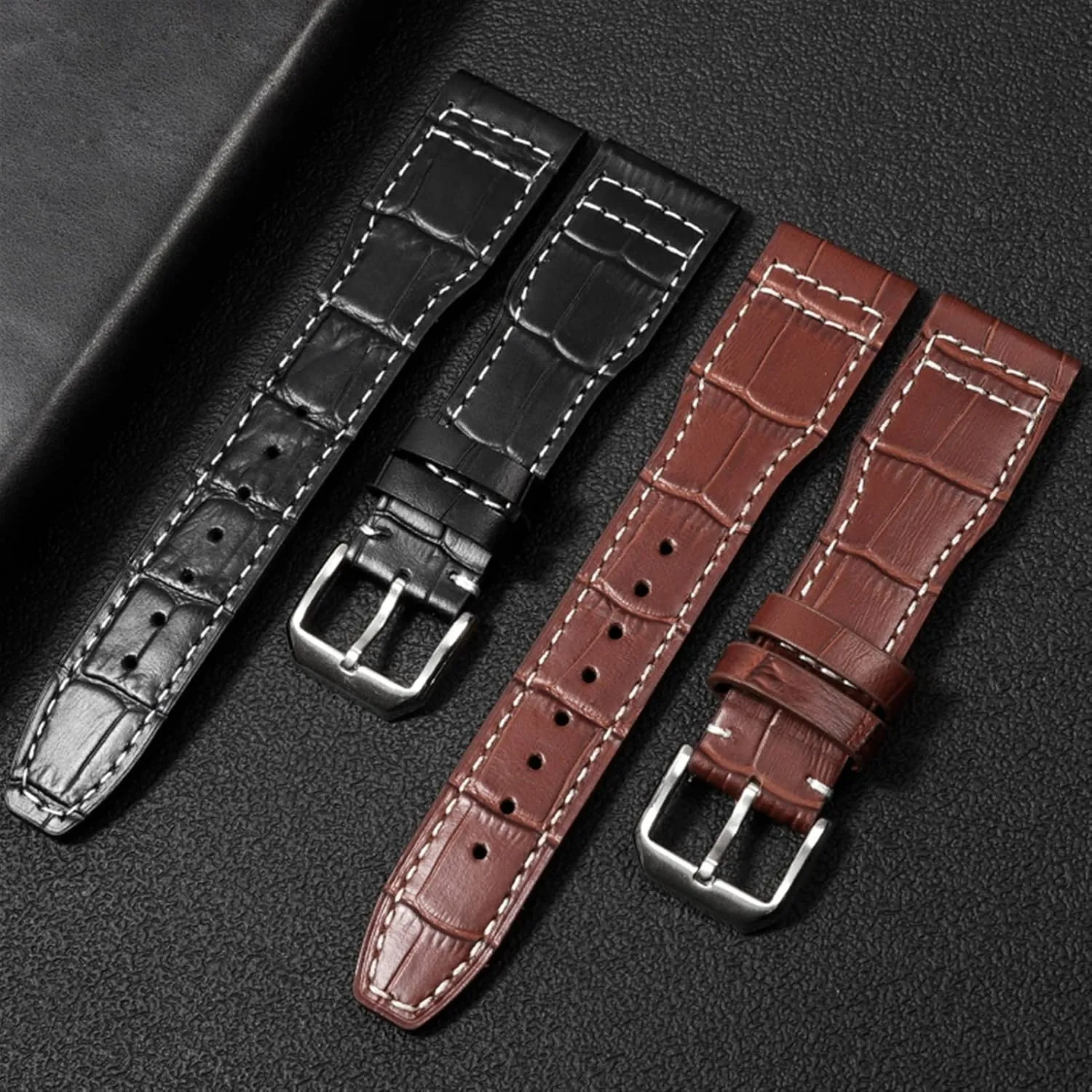 Leather Watch Band for IWC IW326201 / variable giant IW377701 Big Pilot Series Watch Strap 22mm Genuine Leather The Top 