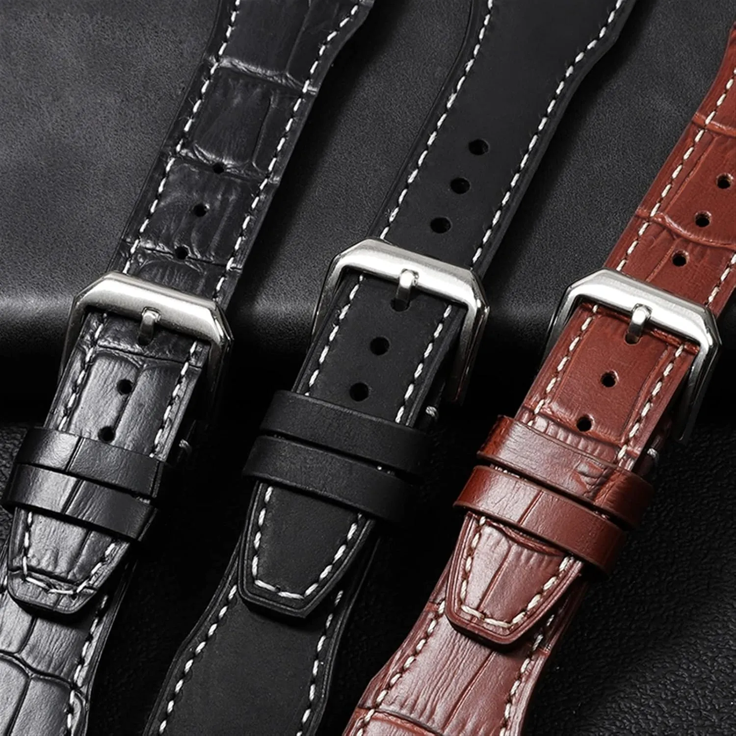 Leather Watch Band for IWC IW326201 / variable giant IW377701 Big Pilot Series Watch Strap 22mm Genuine Leather The Top 