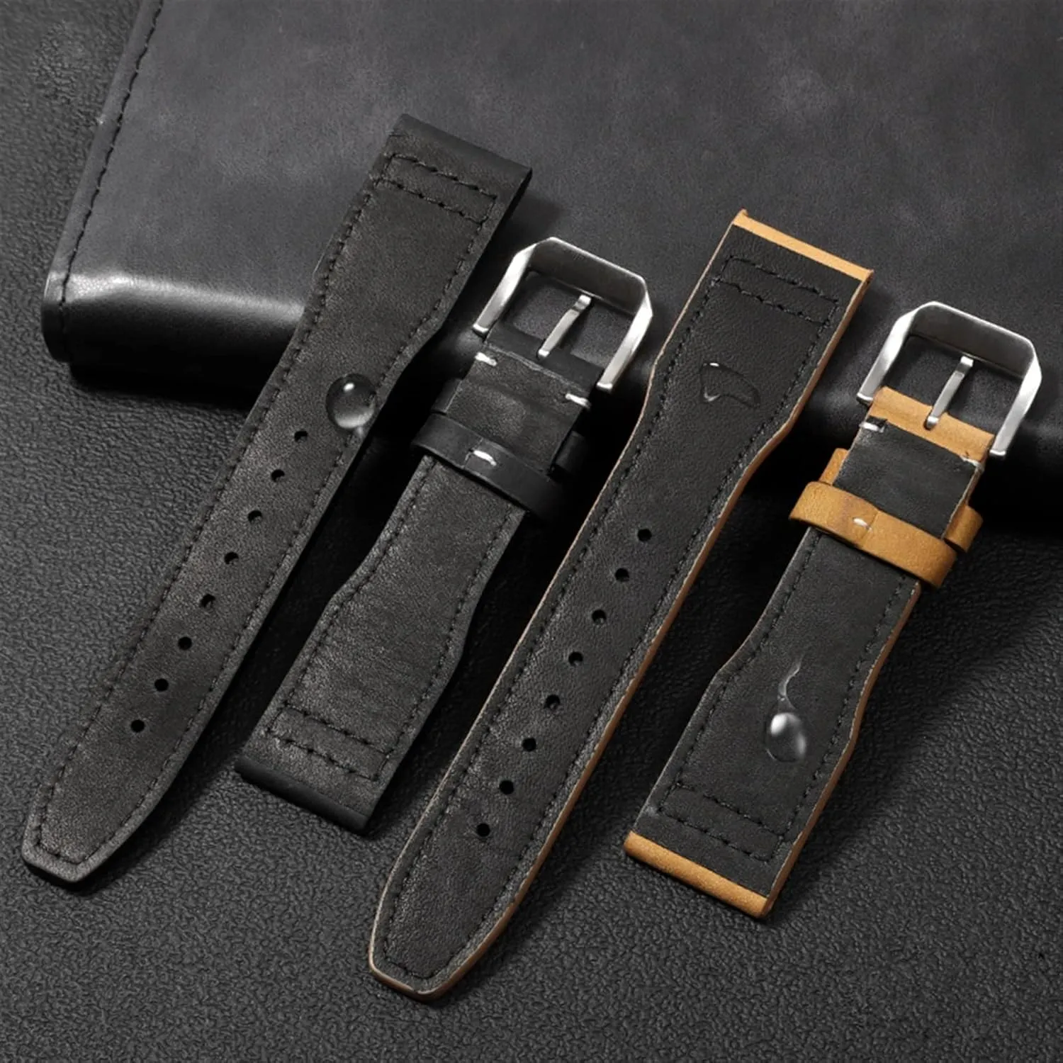 Leather Watch Band for IWC IW326201 / variable giant IW377701 Big Pilot Series Watch Strap 22mm Genuine Leather The Top 