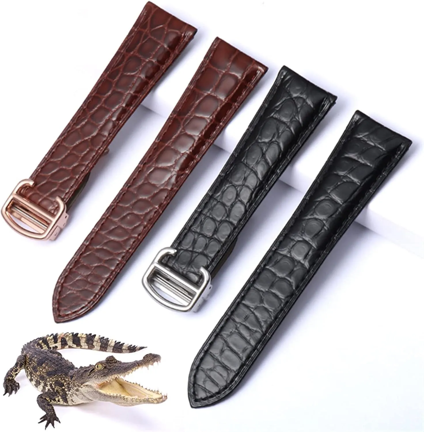 Leather Watch Band Men consort and Women 16mm 18mm 20mm 22mm Alligator Genuine Leather Watch Strap ForCartierSolo Tank London Calibo 