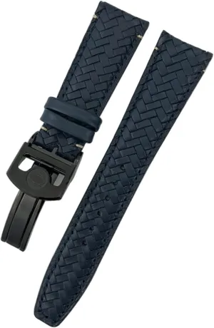 Leather Watch Strap Blue Wristband Premium Cowhide Strap 20mm 21mm 22mm For craft business IWC Portugieser Big Pilot IW377714 IW394005 