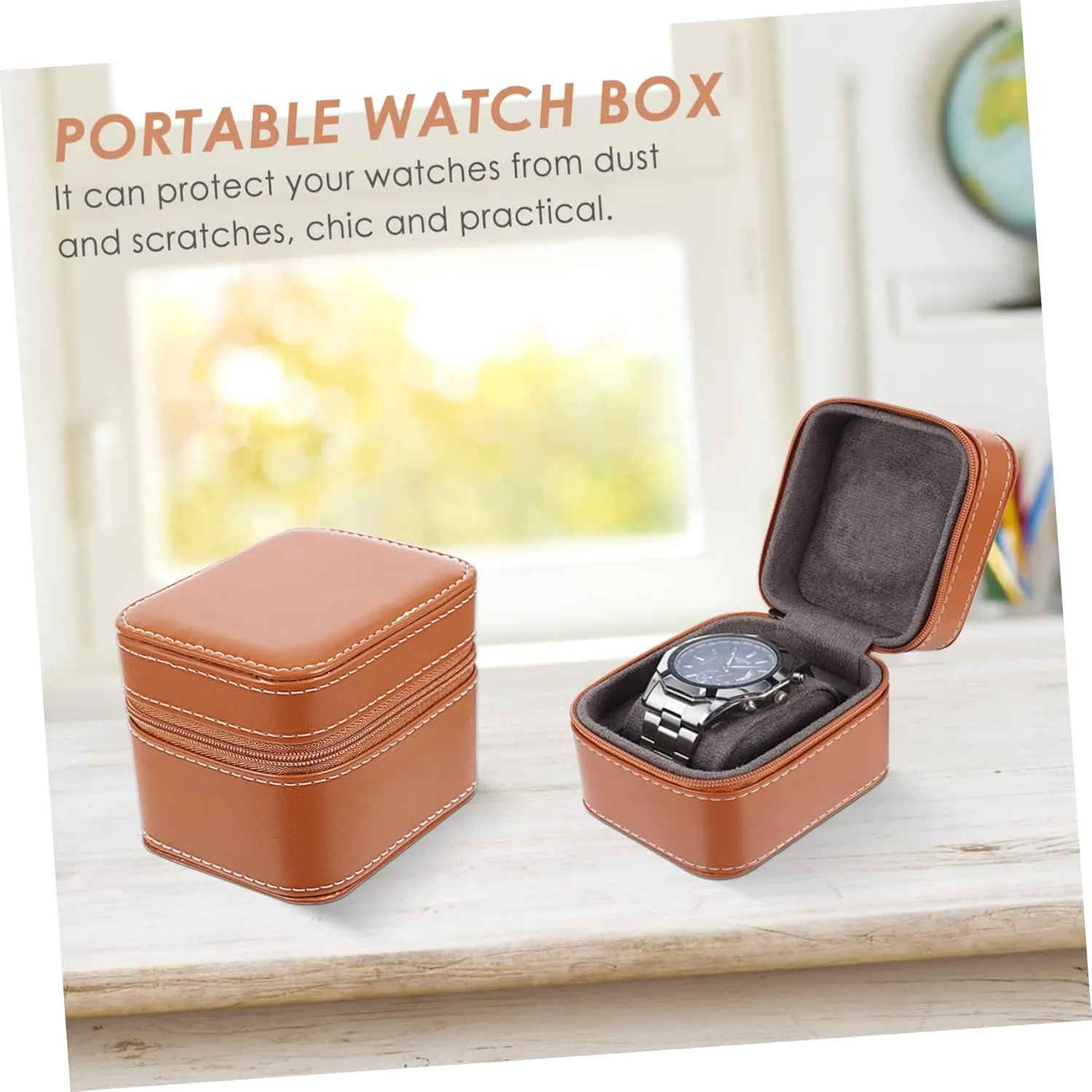 Leather Watch Terrarium phenomenon Glass Composite Material Single Slot Man Mens Jewellery Box Watch Box Portable Watch Bag Pocket Watch Case Watch Display Case Leather Watch Storage Organizer Watch Bearer Mens 