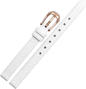 Leather watchband for Ladies Replacement Watch White red Ultra-Thin Strap 6 8 fly grandeur optimize 10 12 14 16mm Lizard Print Cowhide 