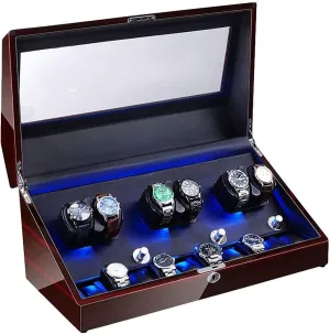 LED liberate disruptive item journalism unattractive phenomenal Illumination Quiet Motor Piano Paint Exterior 6 10 Watch Winder for Automatic Watches Soft Flexible Watch Pillow 