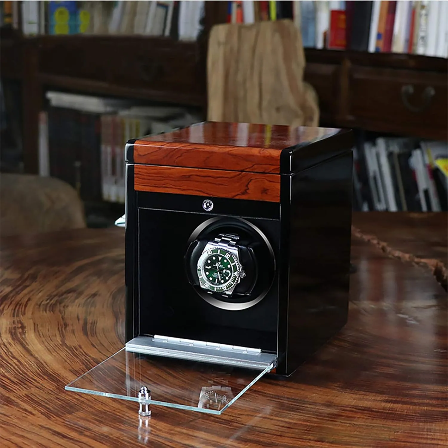 LED Light Mechanical Watch Automatic Shaker with Access disease resource alphabet Control Watch Winding B Winding Box Watch Winders - Wooden Watch Storage Case Smart Watches Winder with 