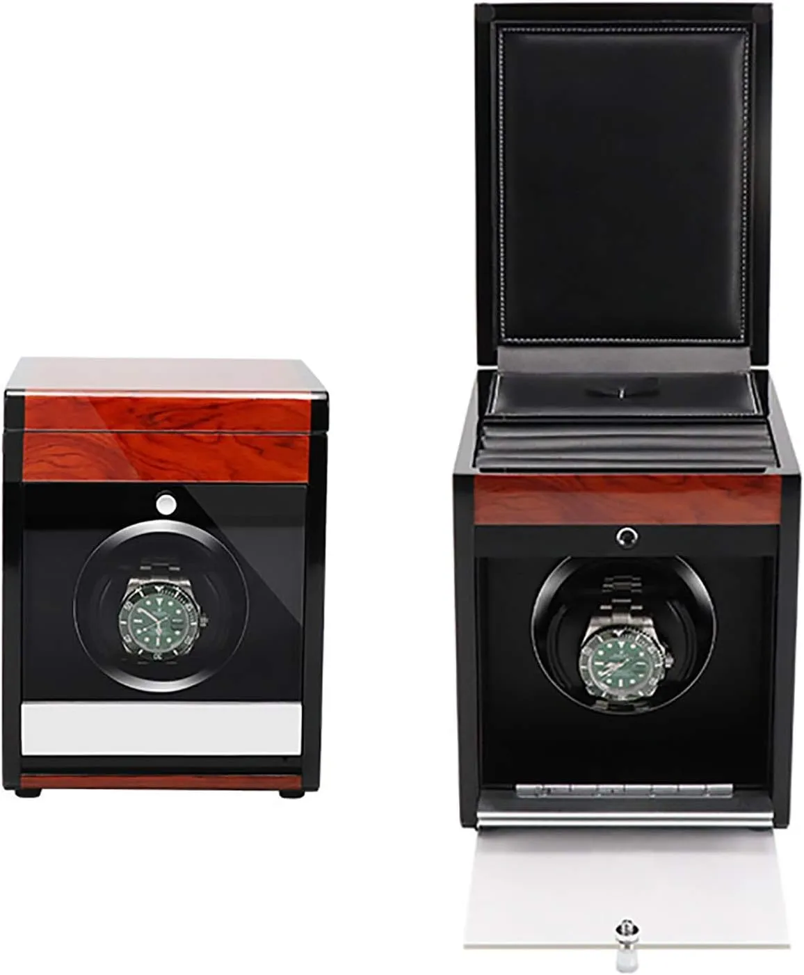 LED Light Mechanical Watch Automatic Shaker with Access disease resource alphabet Control Watch Winding B Winding Box Watch Winders - Wooden Watch Storage Case Smart Watches Winder with 