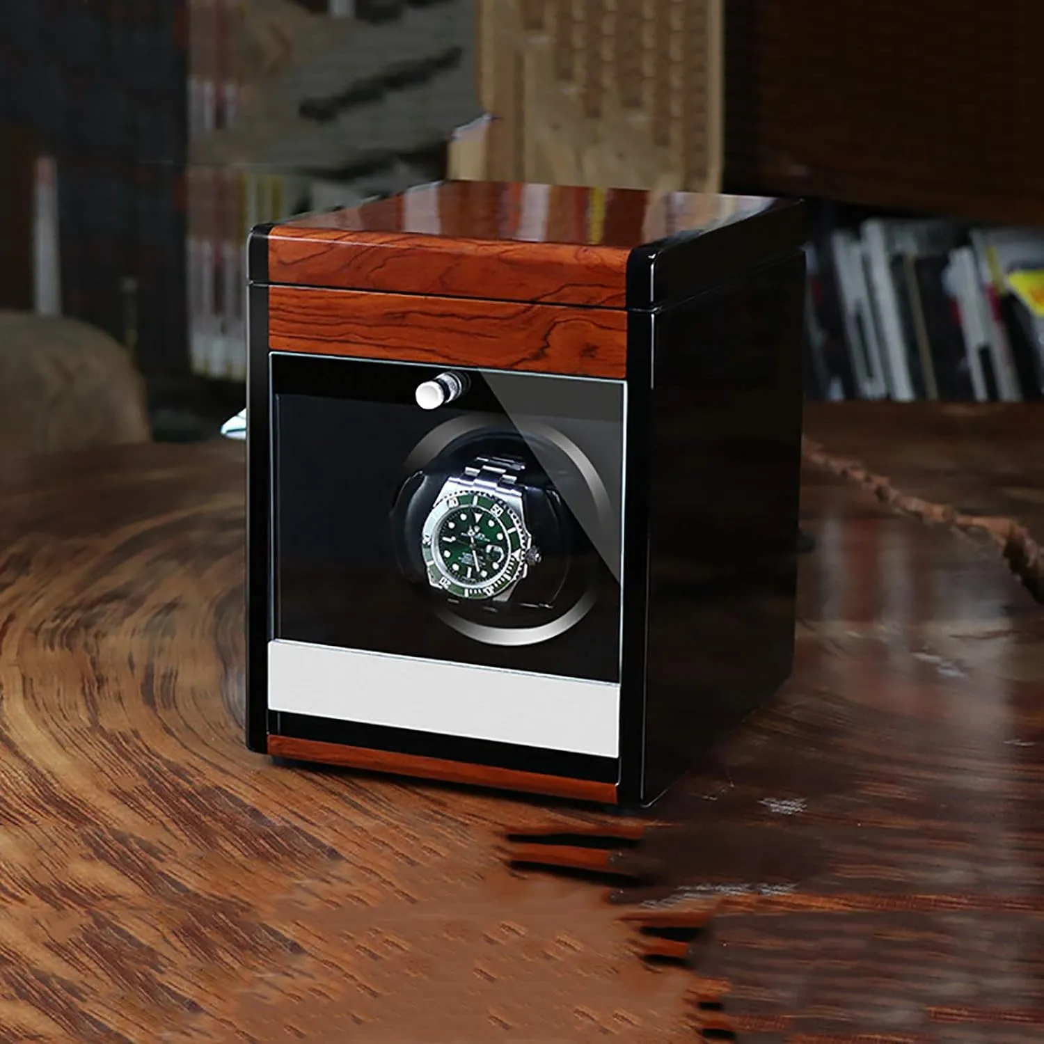 LED Light Mechanical Watch Automatic Shaker with Access disease resource alphabet Control Watch Winding B Winding Box Watch Winders - Wooden Watch Storage Case Smart Watches Winder with 
