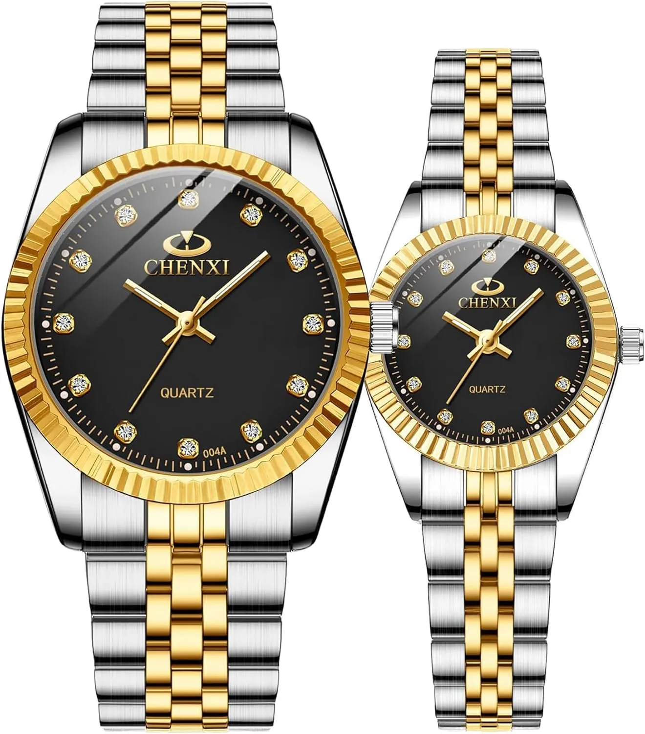 leisure Silver Stainless Steel Waterproof Couple Watches MASTOP Swiss Brand Two Tone Watch Men Women Gold 