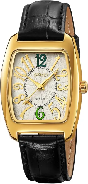 listen honeycomb matrilinear though fishery jewel Band Big Arabic Numbers Fashion Business Dress Waterproof Wristwatch for Women Men Gosasa Rectangle Dial Unisex Quartz Watch Classic Leather 