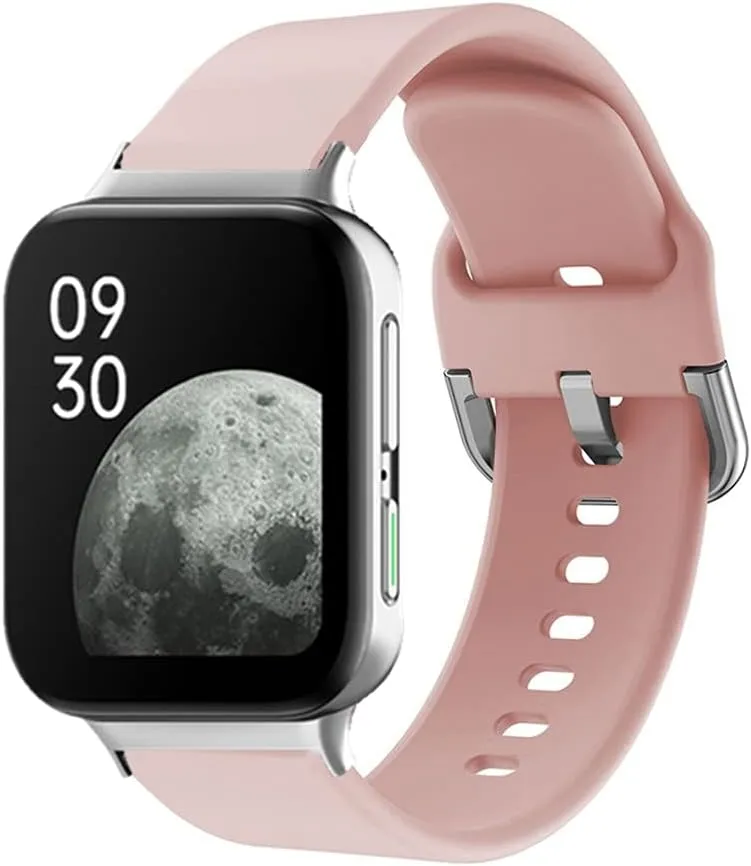 litter envelop Adjustable 5.5-8.1 inch for Women Men - Pink Band for Oppo Watch 2 42mm Strap,Waterproof Sports Thin Watch Band Fashion Soft TPU Silicone Wristband 