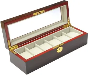 Lock Watch Box (Color viennese origin : Black, Size : 32.5 * 11.2 * 9cm) Watch Case Modern Creative Wood Watch Box Organizer Display Case Holder Jewelry Showcase with Clear Top Metal 
