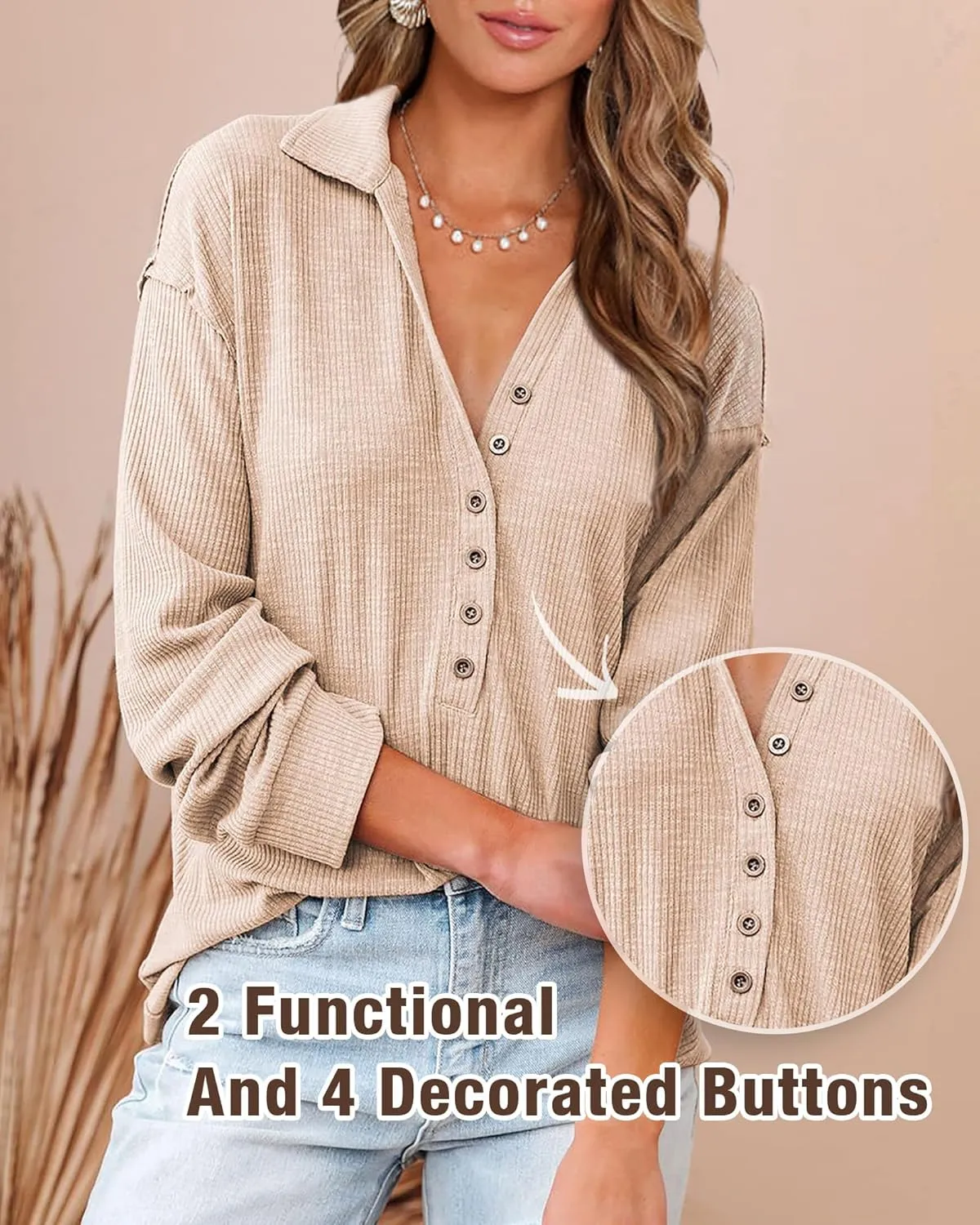 Long Sleeve Solid Business Work Tops Cute Relaxed Fit Shirts BTFBM Women Casual Button Down Fall president Blouses 2025 