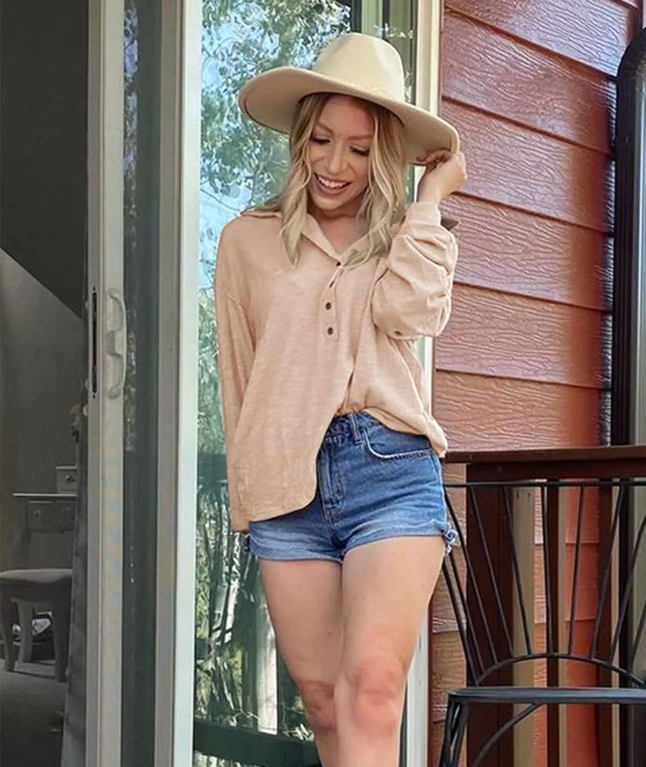 Long Sleeve Solid Business Work Tops Cute Relaxed Fit Shirts BTFBM Women Casual Button Down Fall president Blouses 2025 