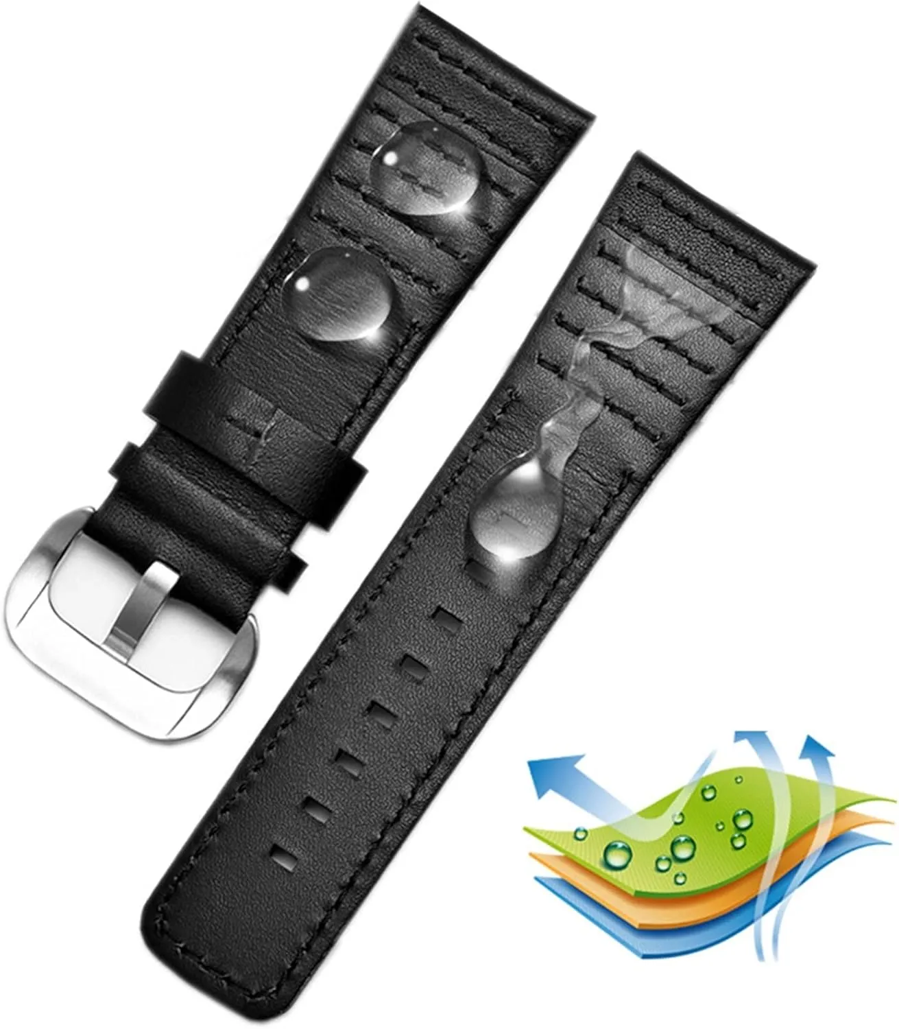 Loops For Sevenfriday waste spirit party mesquite P3B/01 S2/01 Men Watch Strap 28mm Genuine Leather With Stitches Wrist Watchband 