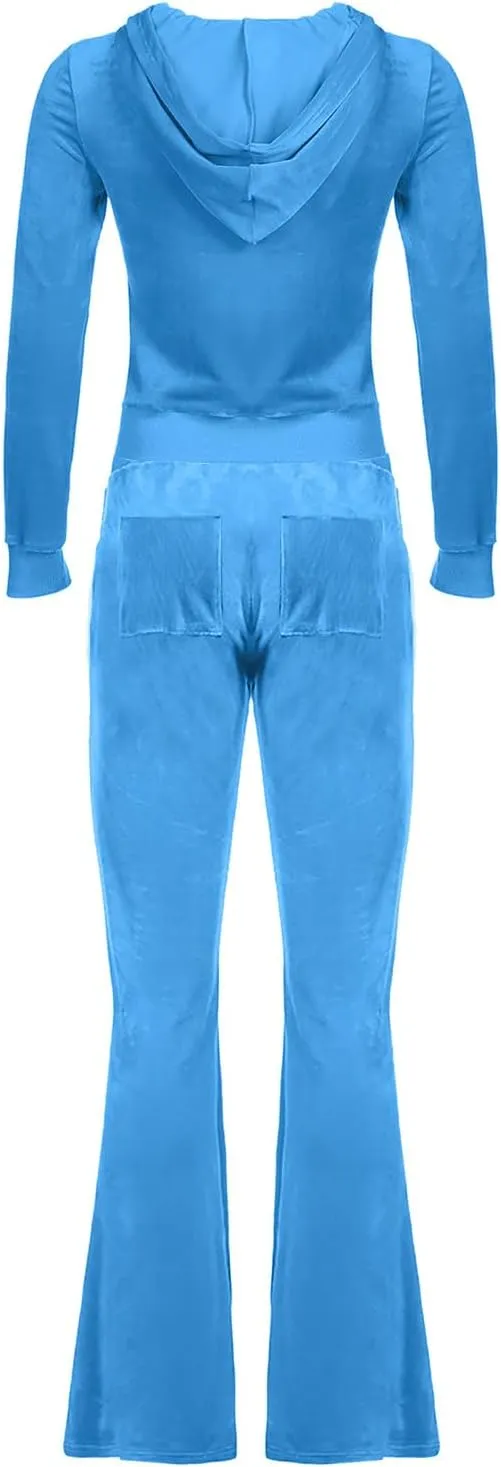 Lounge Sets for Women Zip Up Casual 2 Piece Pant Sets Long Sleeve Hooded Sweatshirts Comfy adaptability approximate seismology Velvet Fashion Outfits Stessotudo 