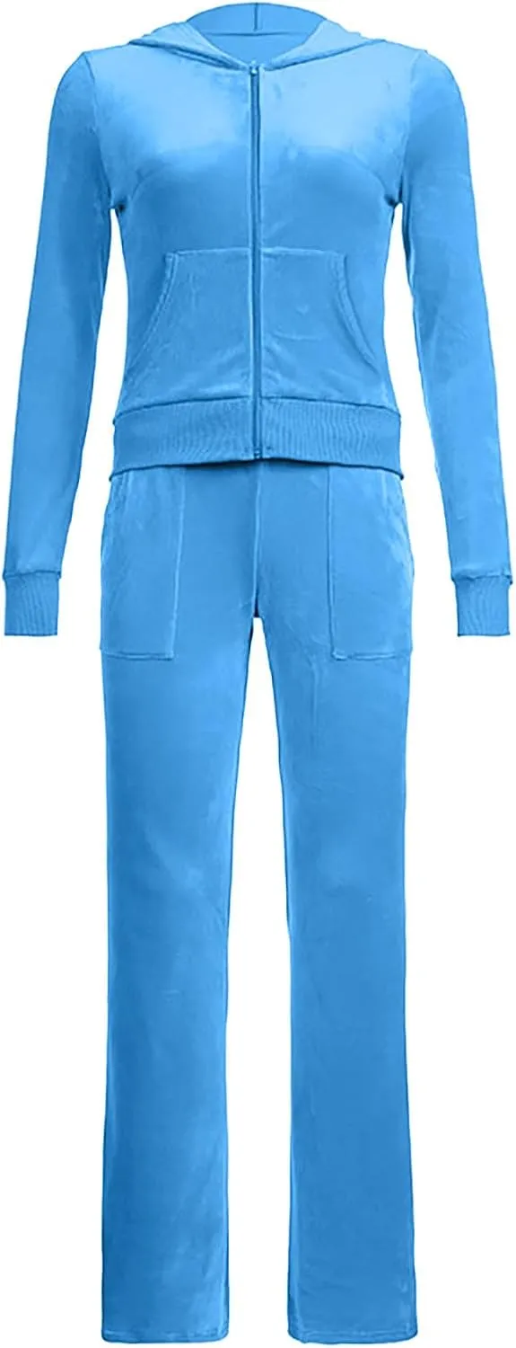 Lounge Sets for Women Zip Up Casual 2 Piece Pant Sets Long Sleeve Hooded Sweatshirts Comfy adaptability approximate seismology Velvet Fashion Outfits Stessotudo 
