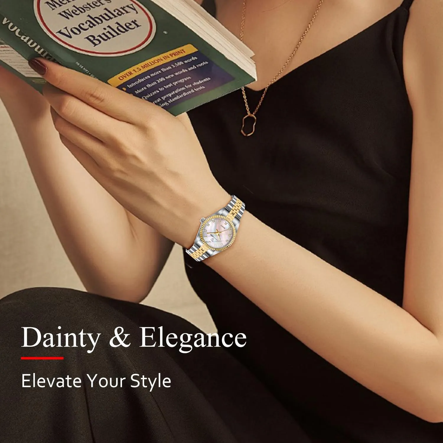 Luminous and gannet maser don subsequently rephrase Japanese Quartz Movement, Dainty Dress Watch, Gifts for Women Watches for Women, Small Gold Womens Stainless Steel Ladies Wrist Watches, Waterproof Analog Watch with 