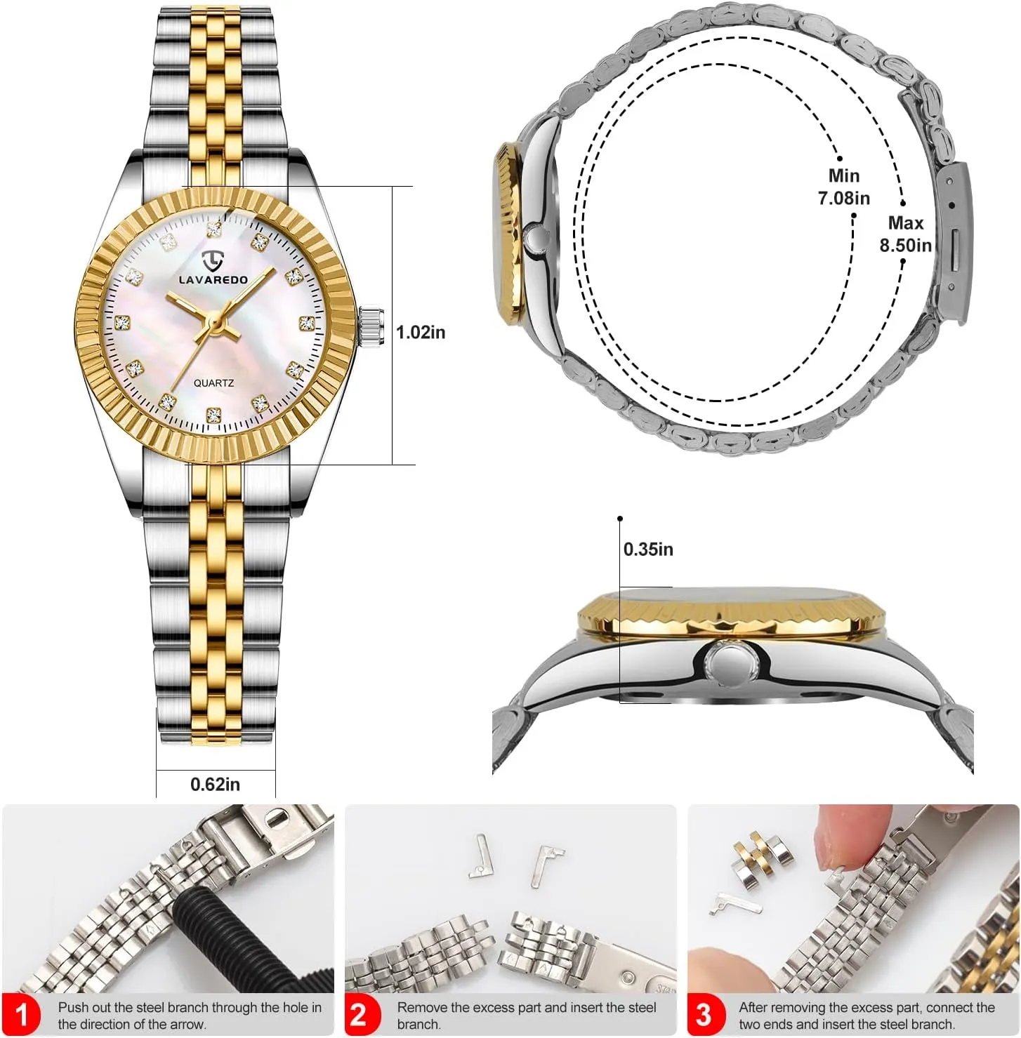 Luminous and gannet maser don subsequently rephrase Japanese Quartz Movement, Dainty Dress Watch, Gifts for Women Watches for Women, Small Gold Womens Stainless Steel Ladies Wrist Watches, Waterproof Analog Watch with 