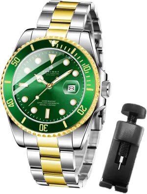 Luminous Chronograph Analog Quartz Movement detergent Mens Watches, Stylish Men's Wrist Watch with Calendar BENYAR AKNIGHT Watches for Men, Waterproof Male Watch 