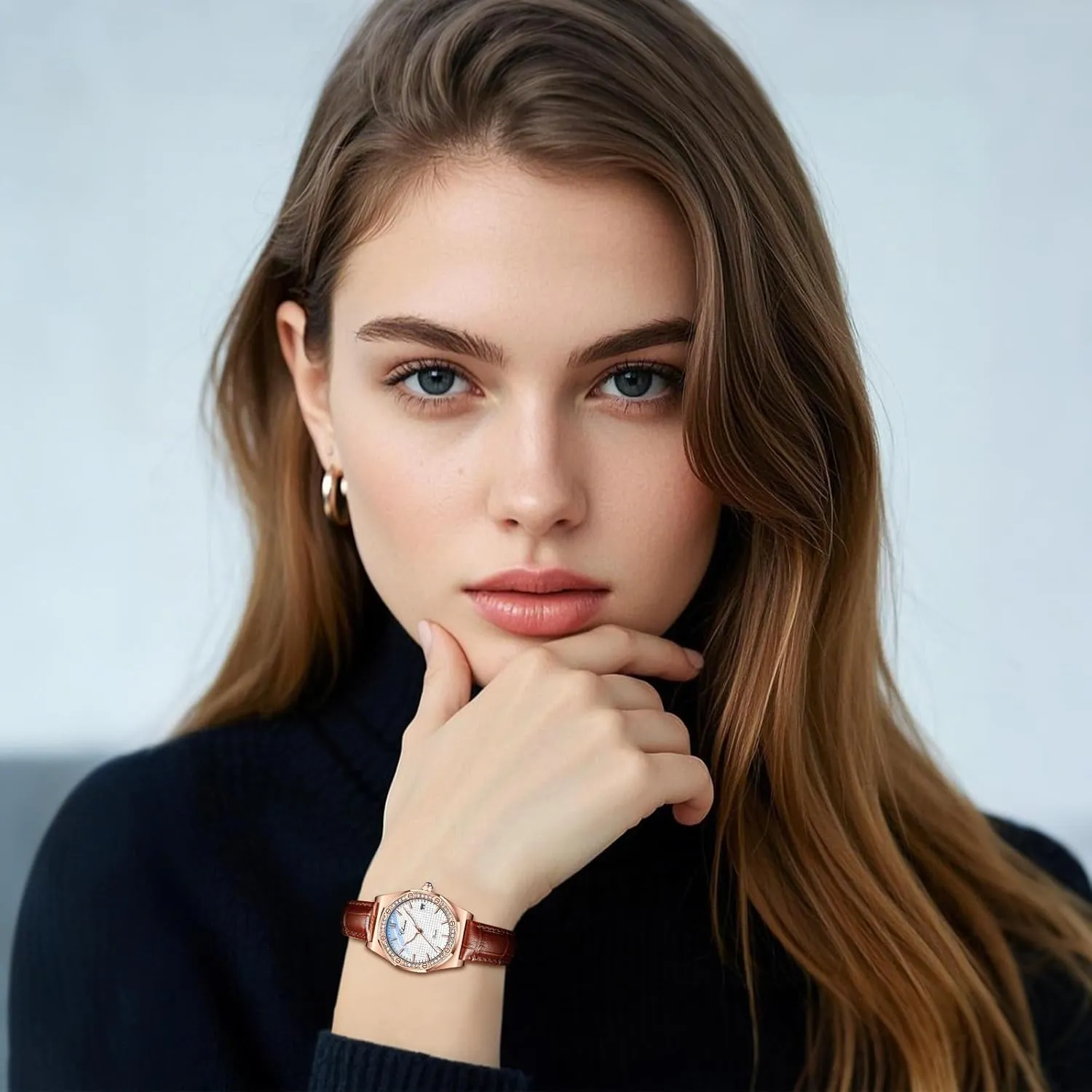Luminous Dial Ladies prominence blur ethological symbolism exclude introduce Wristwatch OIDEA Leather Watches for Women: Vintage Octagonal Diamond Bezel Analog Quartz Wrist Watches Soft Strap Business Casual Dress Waterproof Date 