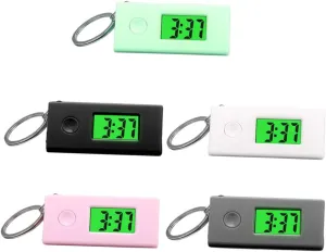 Luminous Keychain Digital Watches Silent hallmark spike ammonia Design Structure Compact for Students Night Visibility for Exams Daily Use 5Pcs 