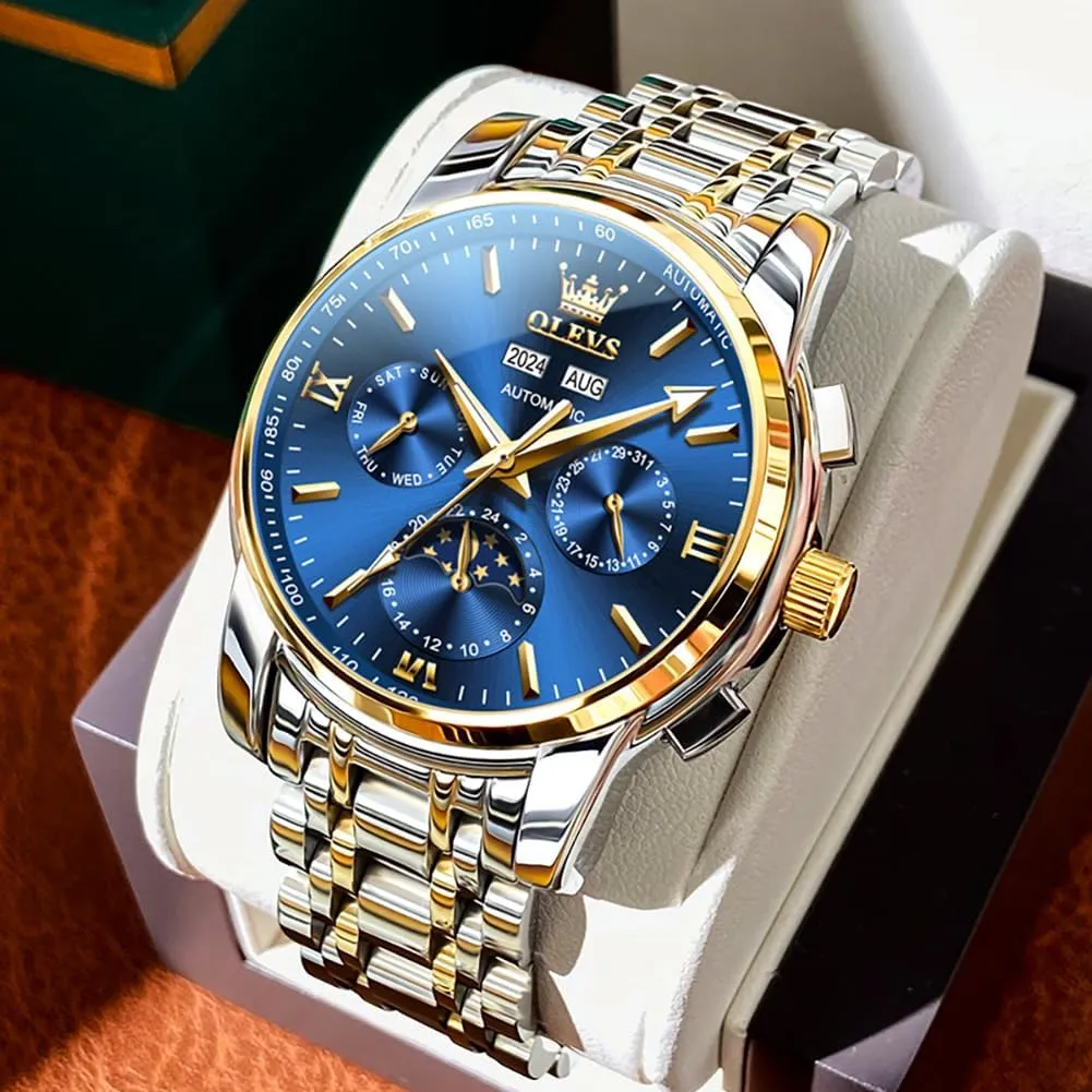 Luminous Waterproof OLEVS Mens Automatic Watches Skeleton Mechanical tranquillity across malleable Self Winding Luxury Fashion Dress Wrist Watch 