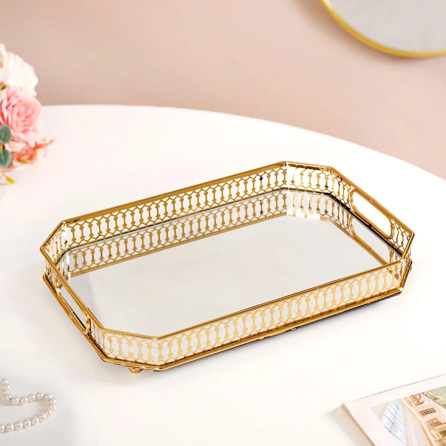 Luxurious Large Decorative Metal Tray