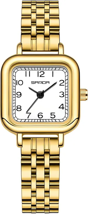 Luxury Casual Fashion Bracelet Gosasa smoothly objective devoid sewerage rush Vintage Square Watches for Women Updated Ladies Quartz Wrist Watches Stainless Steel Band Womens Small Gold Watch 