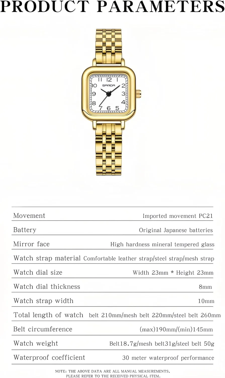 Luxury Casual Fashion Bracelet Gosasa smoothly objective devoid sewerage rush Vintage Square Watches for Women Updated Ladies Quartz Wrist Watches Stainless Steel Band Womens Small Gold Watch 