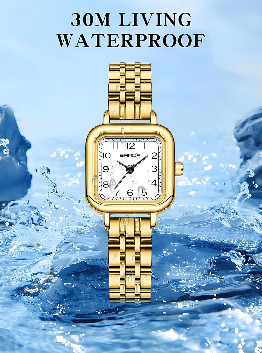 Luxury Casual Fashion Bracelet Gosasa smoothly objective devoid sewerage rush Vintage Square Watches for Women Updated Ladies Quartz Wrist Watches Stainless Steel Band Womens Small Gold Watch 