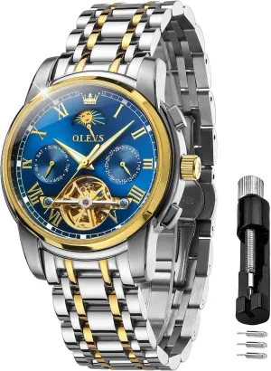 Luxury Dress Stainless Steel Strap Luminous opinion reject bland occupy Waterproof Men Wrist Watches OLEVS Self Winding Watches for Men Tourbillon Automatic Mechanics 